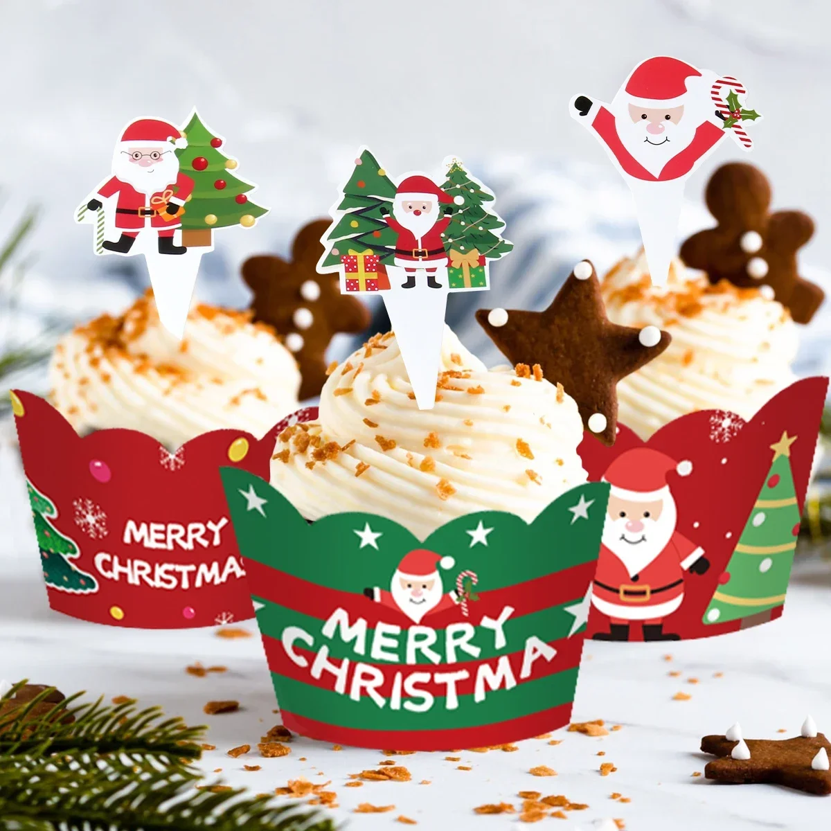 

Christmas Cupcake Wrappers Merry Christmas Decorations For Home Xmas Ornaments Decor Navidad Kerst New Year Gift Decor 2024