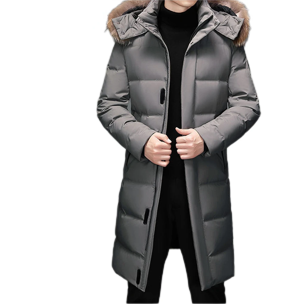 

2023 New Men's Down Jacket Winter Thick Winter Length 90% Down Jacket Fur Hat Windproof Rainproof Winter Trench Coat 123 Coats