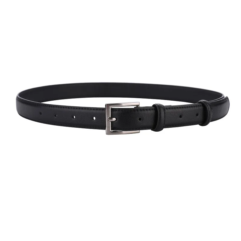 Ceinture en cuir de Style Vintage de luxe pour femmes, ceintures de taille élégantes en cuir de vache véritable avec boucle ardillon argentée pour pantalons et jeans