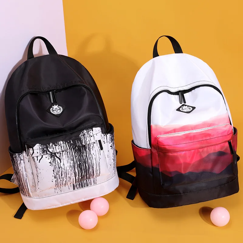 Splashed Ink Black White Bakcpack Designer Satchel Unisex Casual Daypack School Bags For Teenage Girls Boys College Schoolbag