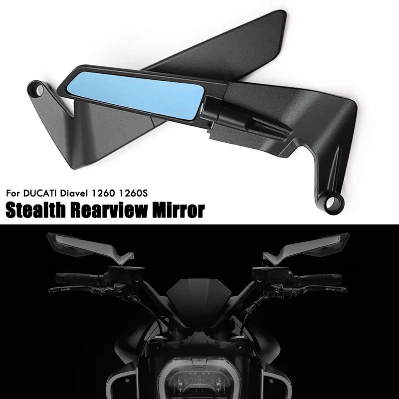 For DUCATI DesertX XDiavel 1262 1262S Diavel 1260 1260S V4 Adjustable Rotating Reversing Side Mirror Stealth Rearview Mirrors