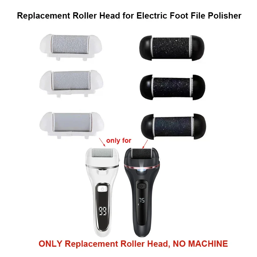 رأس أسطوانة بديل لمزيل مسامير القدم الكهربائية، 3 قطع من مقشر الكوارتز الناعم/المتوسط/الخشن للباديكير