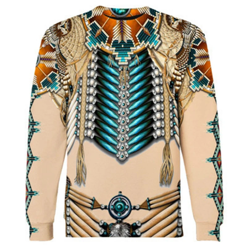 

Harajuku 3D Men's Casual Long Sleeve T-shirt India Printed Loose Summer New Fashion Street Loose Oversized T Shirt Casual Loose