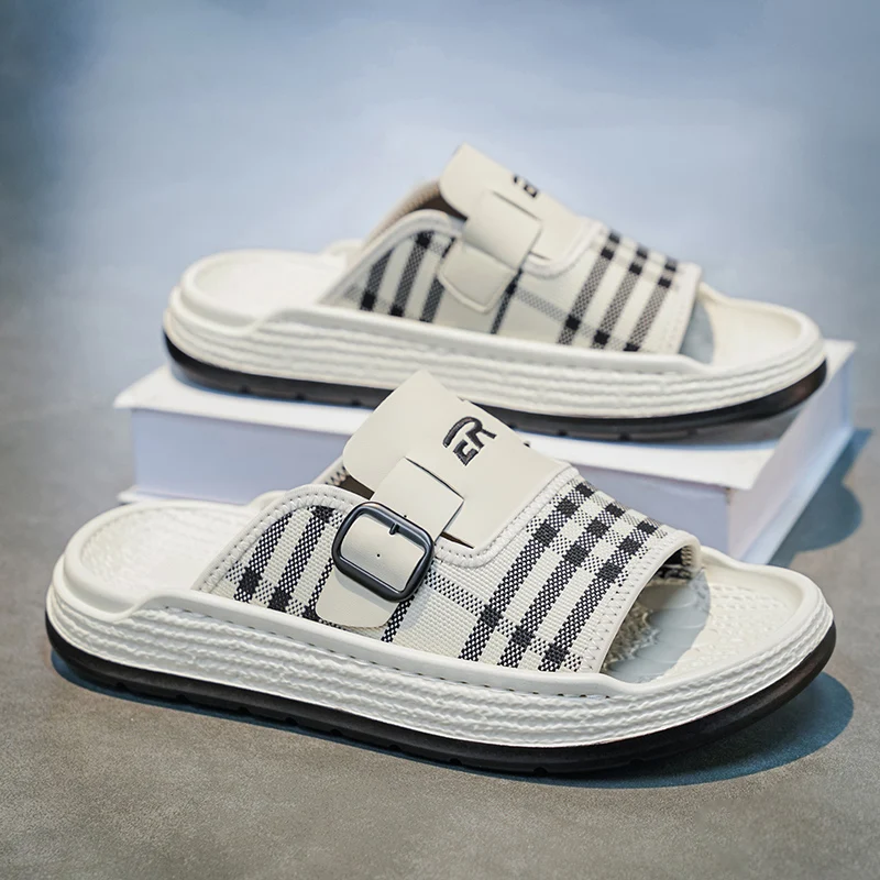 

Мужские повседневные шлепанцы из EVA, летние, дышащие, легкие, удобные, для улицы, с противоскользящей подошвой, пляжные, с мягкой подошвой, для ходьбы.