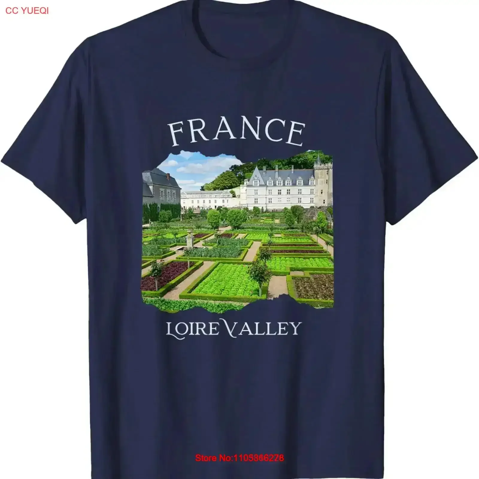 Schloss im Loire-Tal Frankreich Urlaub Europäisches Souvenir T-Shirt Vintage Washed Fashion Top für den Alltag Weiches Vintage-Shirt