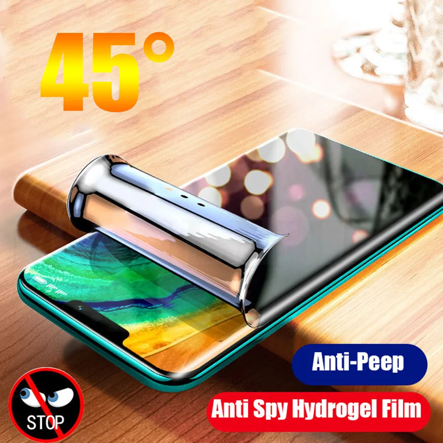 

21D Curved Anti Spy Hydrogel Film For Huawei P40 P30 Pro Privacy Anti-Peep Screen Protector on Huawei Mate 20 30 Pro Nova 9 5T