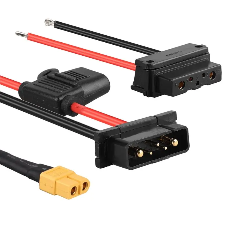 TFORU-Male Female For Hailong Battery Discharge Connector 50A Fuse Protection Ebike Power Battery Base Replacement Parts