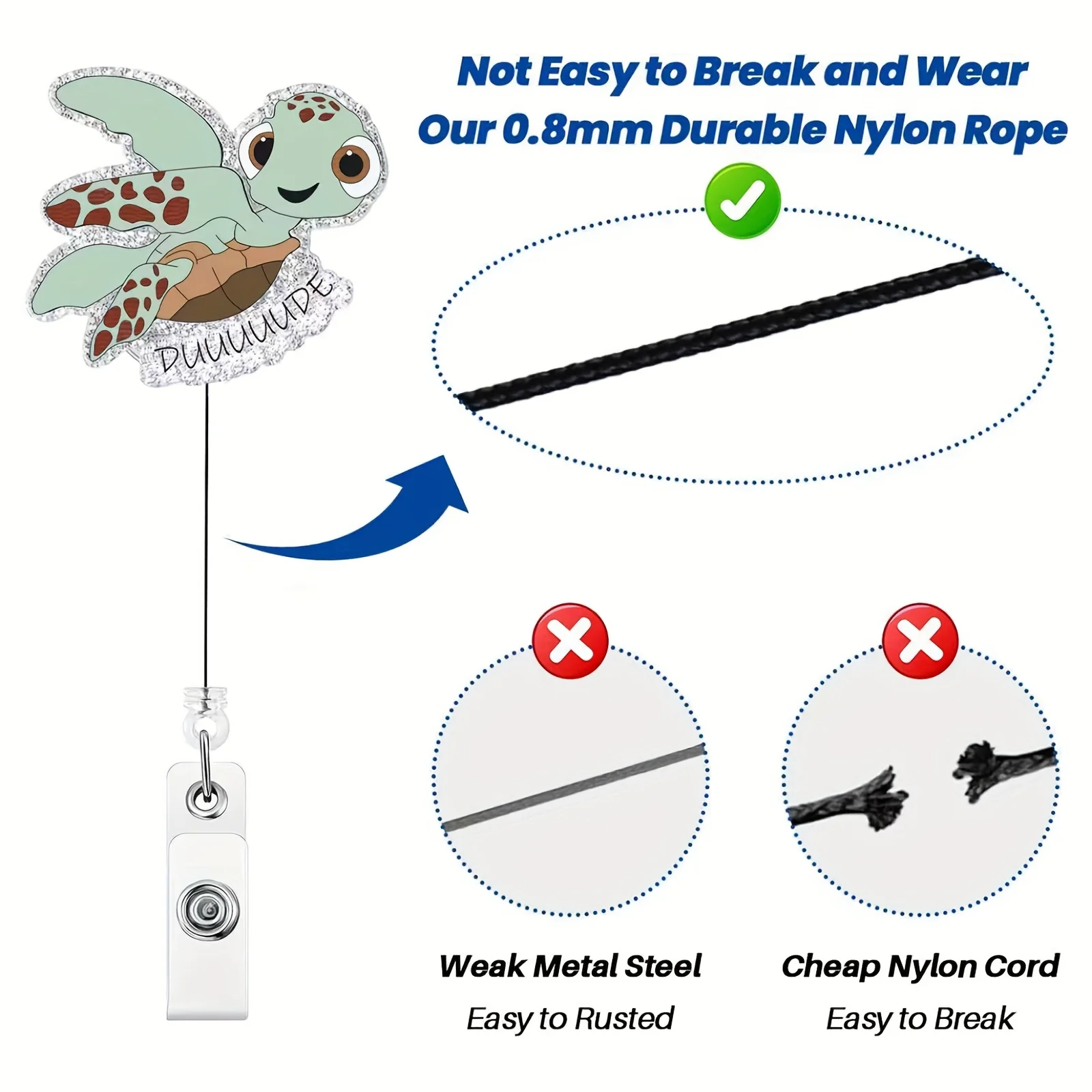 بكرة شارة ممرضة السلحفاة المضحكة، حامل شارة عمل لطيف مع مشبك قابل للسحب، أصدق شارة الأطفال، طالب التمريض