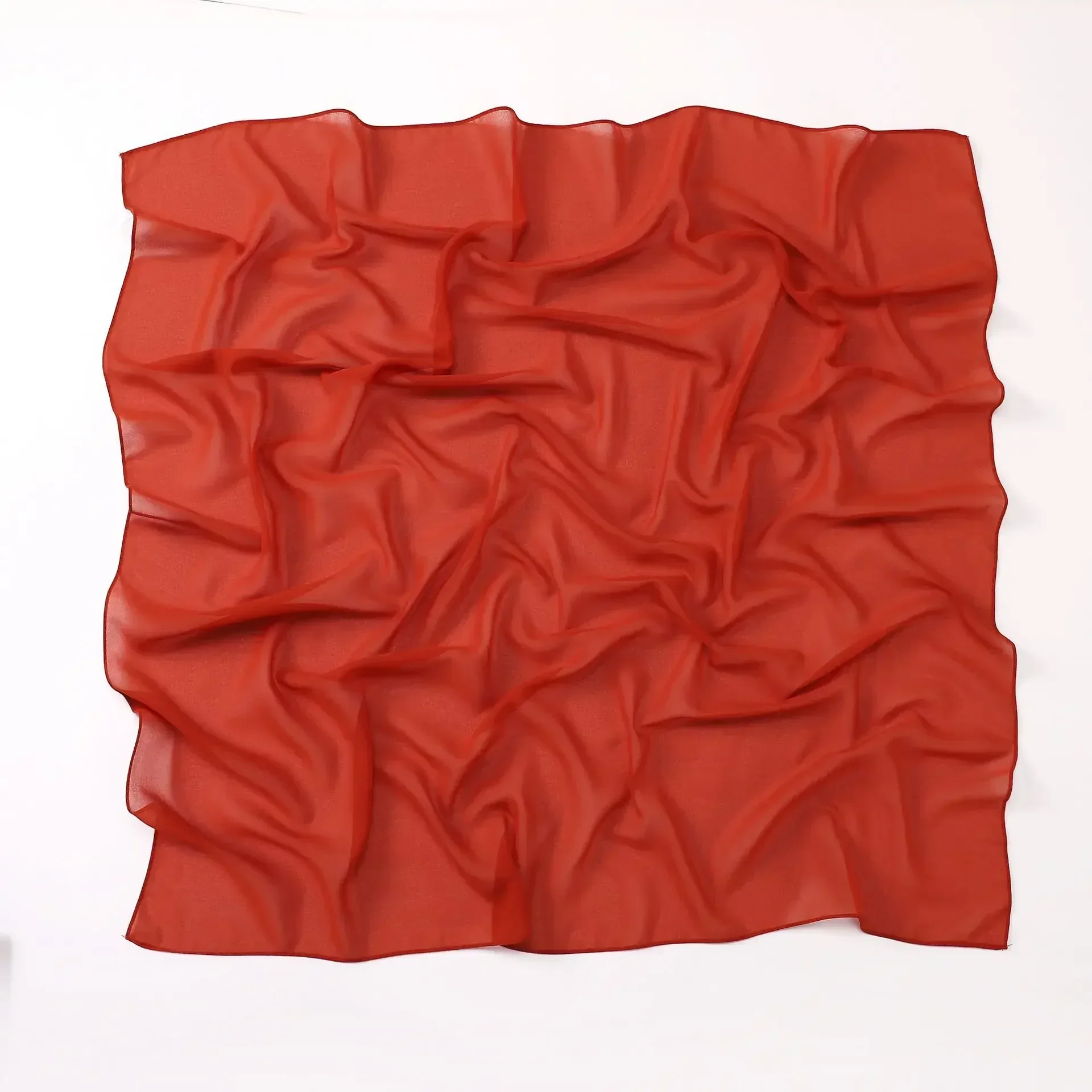 Syal persegi sifon mutiara gelembung 90*90cm Hijab Muslim wanita kerudung polos penutup kepala bandana syal selendang Turban