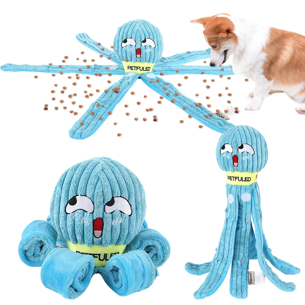 Lernspielzeug für Hunde, Weihnachtsgeschenk, Oktopus-Hundespielzeug, Geburtstagsgeschenke für Hunde, Saugspielzeug für Hunde, hilft und langsames Essen von Haustieren, Oktopus-Spielzeug