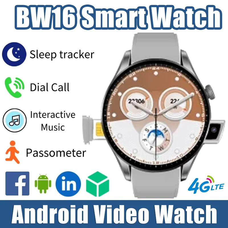 New BW16 4G Smartwatch: Android OS | 1.50 Inch Screen | Google Play Access | SIM Card Slot | Pedometer | Sleep Tracker