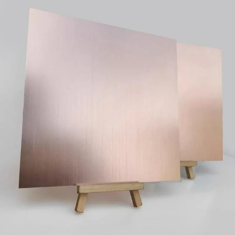 1-5pcs Rose Gold Brushed Anodized Aluminum Plate Thickness 0.5/0.8/1/1.5/2mm 100x100mm 200x200mm 200x300mm 300x300mm