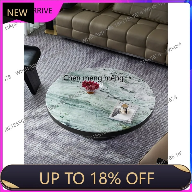 

C88 Italian light luxury marble coffee table high-end luxury stone round coffee table living room 2025 new