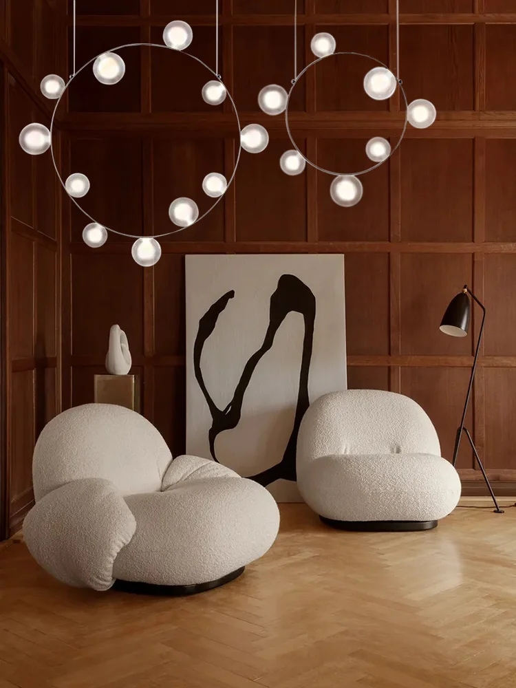 Imagem -02 - Nordic Classical Glass Bubble Led Lustres para Sala de Estar Iluminação Interior Regulável Elegante Casa oc Lustre Decoração do Quarto