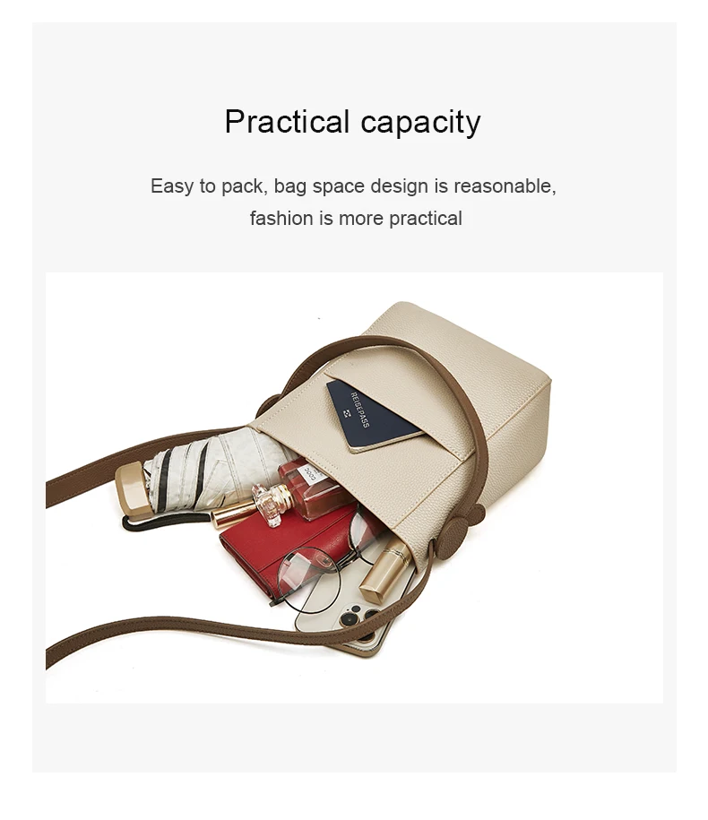 Foxer Split Leder Dame Umhängetasche Frauen große Kapazität Eimer Umhängetasche Top-Qualität stilvolle Handtasche elegante Tasche – Detail 11