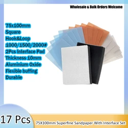 75x100mm Superfine Polishing Sandpaper 17pcs FV Sanding Disc Kit Soft Polishing 1000-2000 Grit for Automotive Paint Sanding