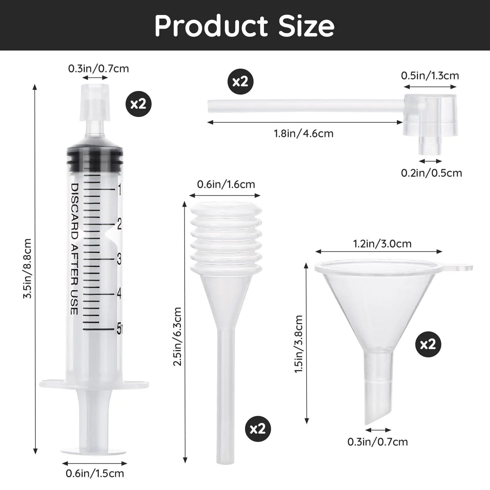 5ml perfume replenishment tool set, 8-piece plastic transparent perfume dispenser transfer tool set, perfume funnel cosmetic dis