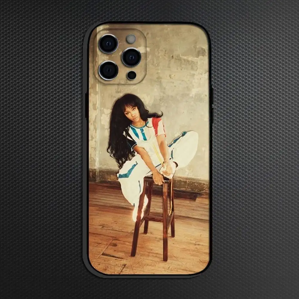 حافظة هاتف S-SZA L-Lana لهاتف آيفون 16,15,14,13,12,11 Plus, Pro Max, أخرى غطاء أسود ناعم