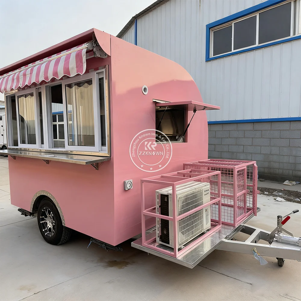 

Small Service Window Multifunctional Food Trailer Truck Mobile square Food Trailer Truck with Customized Color