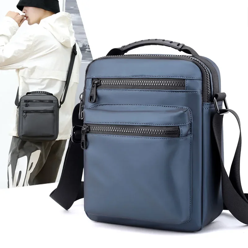 

Man Classic Messenger Bag Men's Multifunction Shoulder Sling Pack Nylon Business Crossbody Flap Male Simple Handbags
