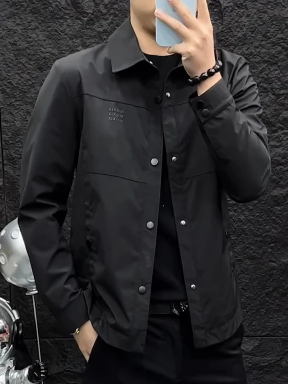 

Высококачественная мужская куртка-пальто на весну, осень и зиму с отложным воротником, модная, универсальная, приталенная, стильная