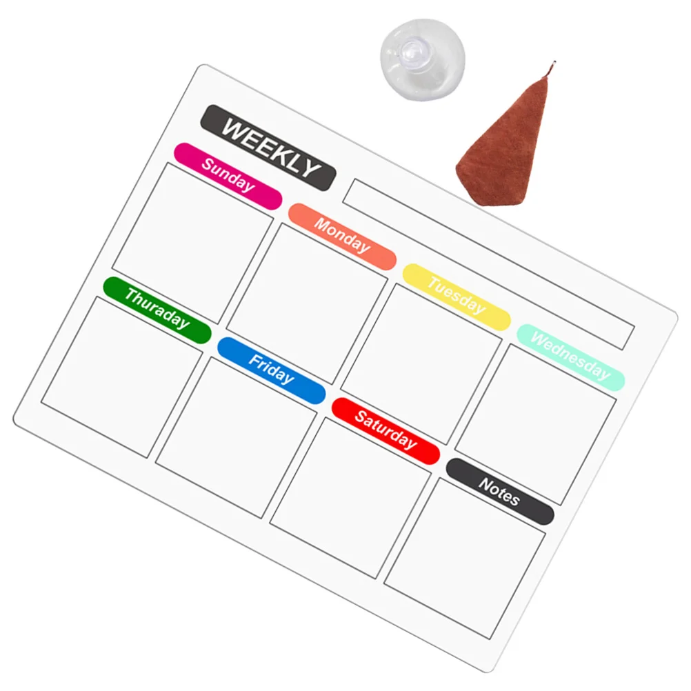 

1Set Magnetic Dry Erase Planner Board Clear Plastic Weekly Fridge Organizer Schedule Reminder Weekly Dry Erase Board