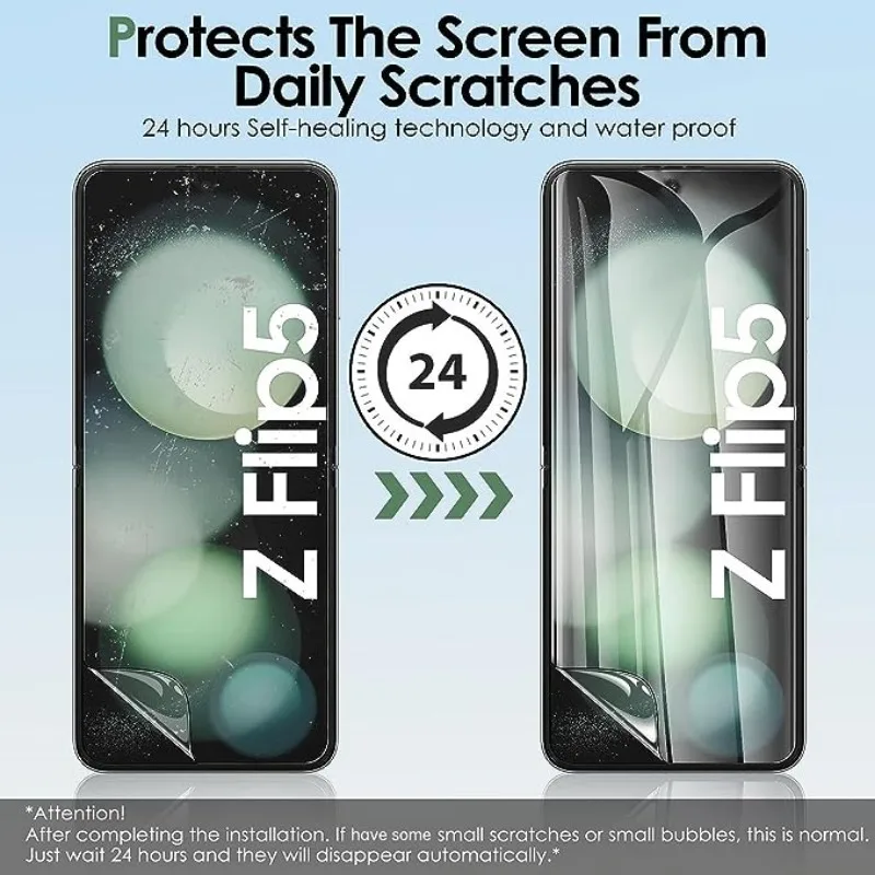 For Samsung Galaxy Z Flip 5 Screen Protective Film for Samsung ZFlip5 Flip5 Soft Hydrogel Film Front Back Inner Screen Film