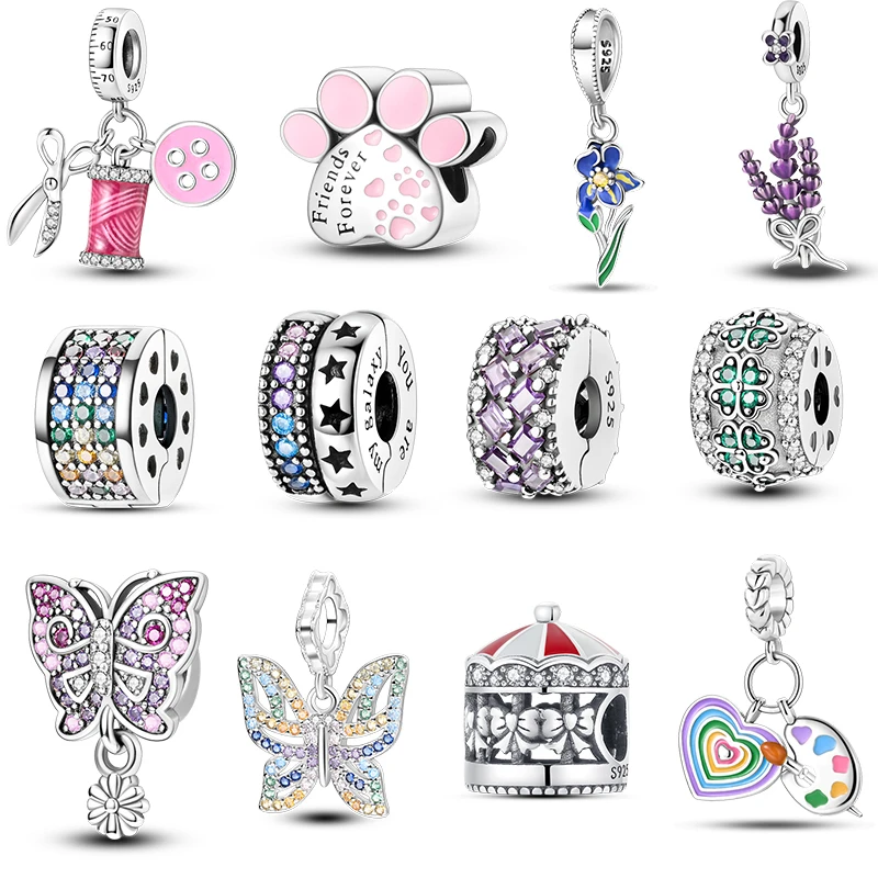 

New Charms Bead Galaxy Clips Palette Color Fit Pandora Bracelet Original Design S925 Silver Women Jewelry Pendants Making Gift