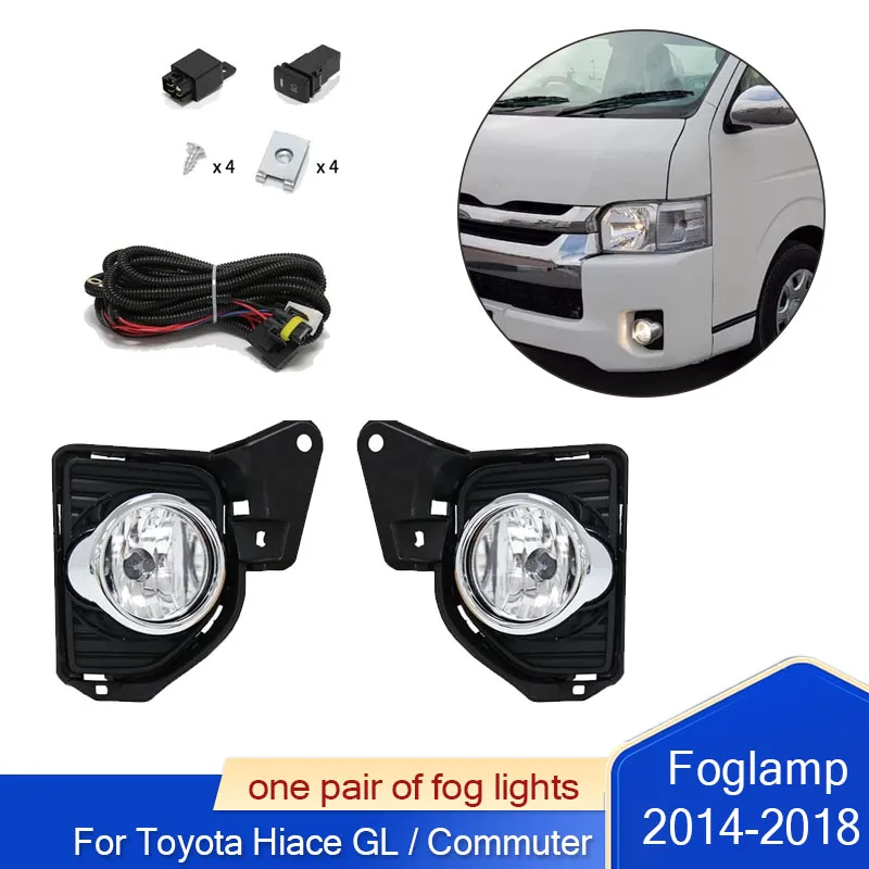 Car Fog Lights  For Toyota Hiace GL / Commuter 2014-2018 Foglamp Foglights Led DRL Daytime Running Lights Front Bumper Fog Lamp