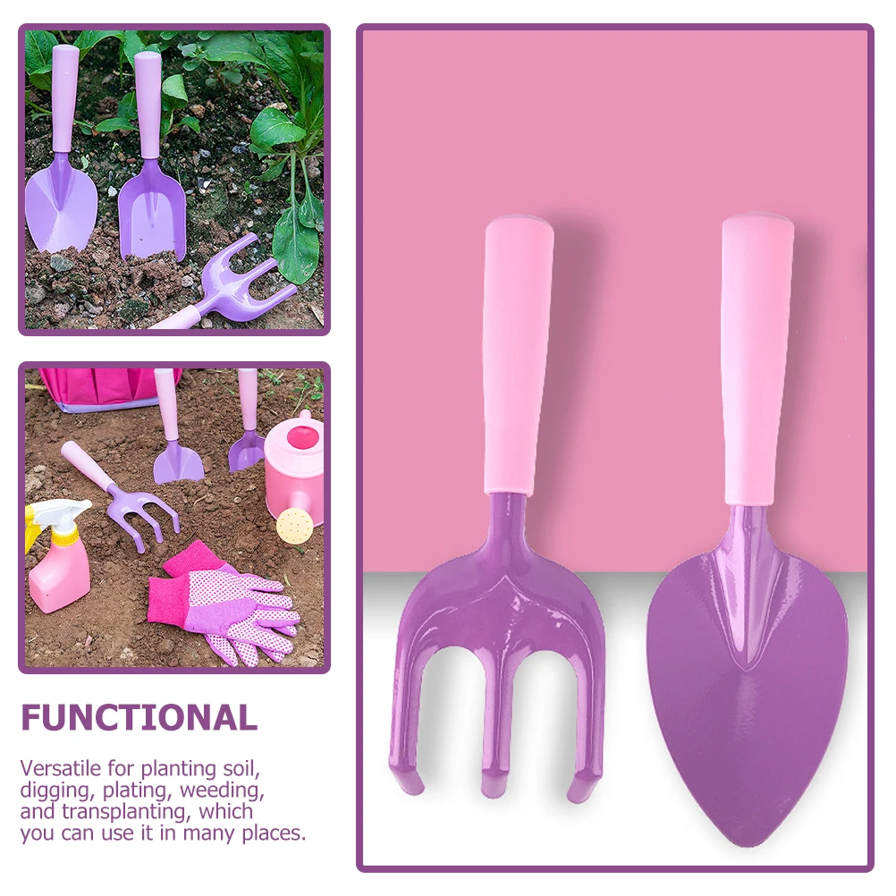 1 ensemble d'outils de jardin pour enfants, pelle métallique en plastique légère, couleurs vives, bac à sable de plage, désherbage, plantation, jouets de creusement