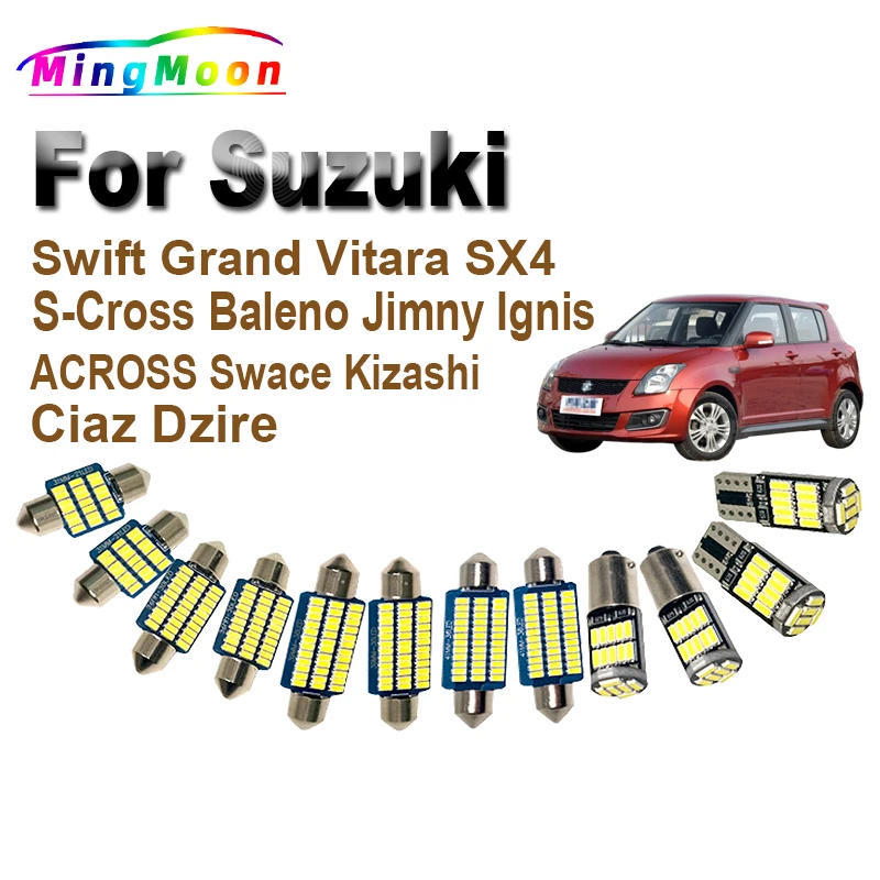 Canbus For Suzuki Swift Grand Vitara SX4 S-Cross Baleno Ciaz Dzire Jimny Ignis ACROSS Kizashi Swace Car LED Interior Light Kit