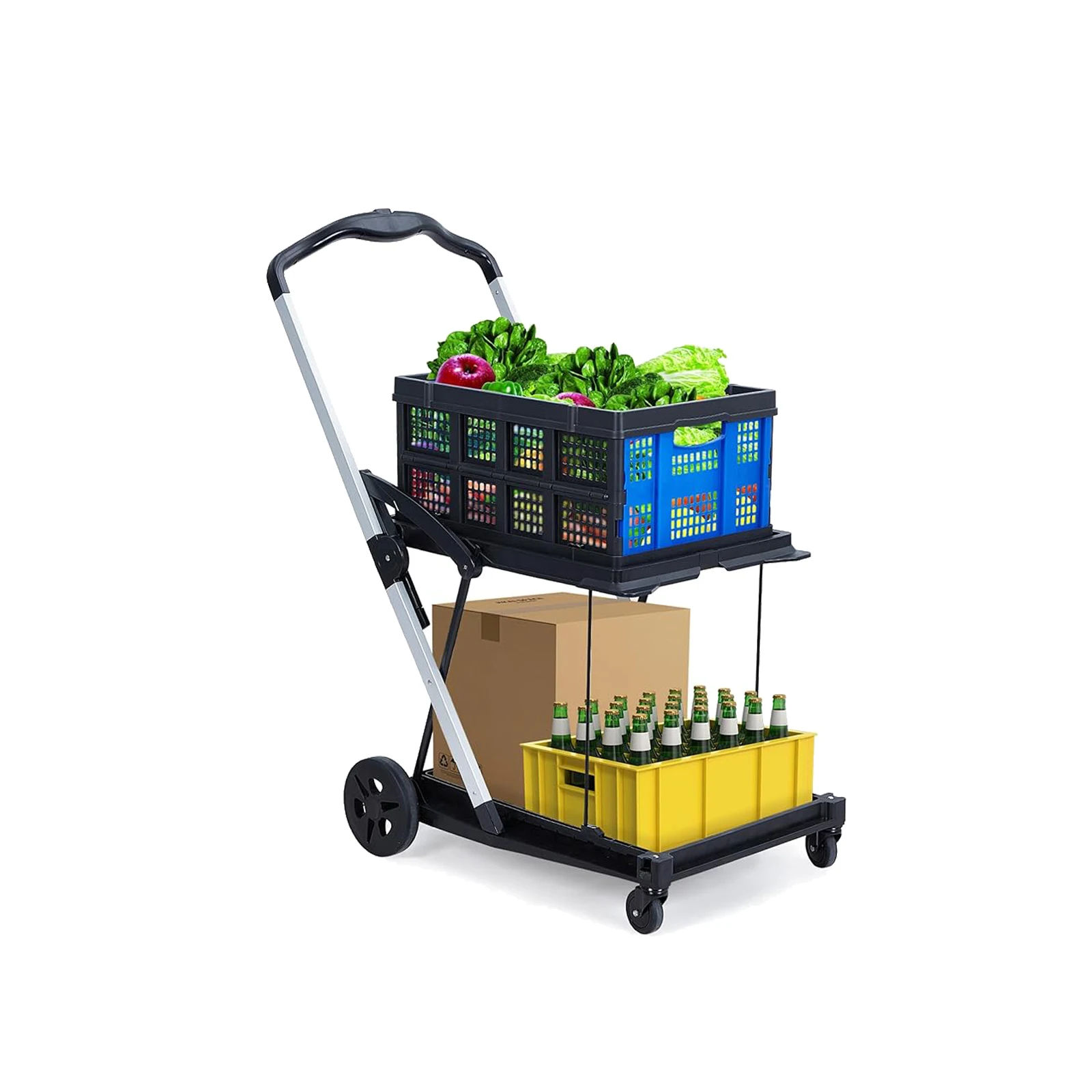 1 عربة تسوق من الألومنيوم + Pp بطبقة مزدوجة 996*613*1084 مم سلة واحدة #6