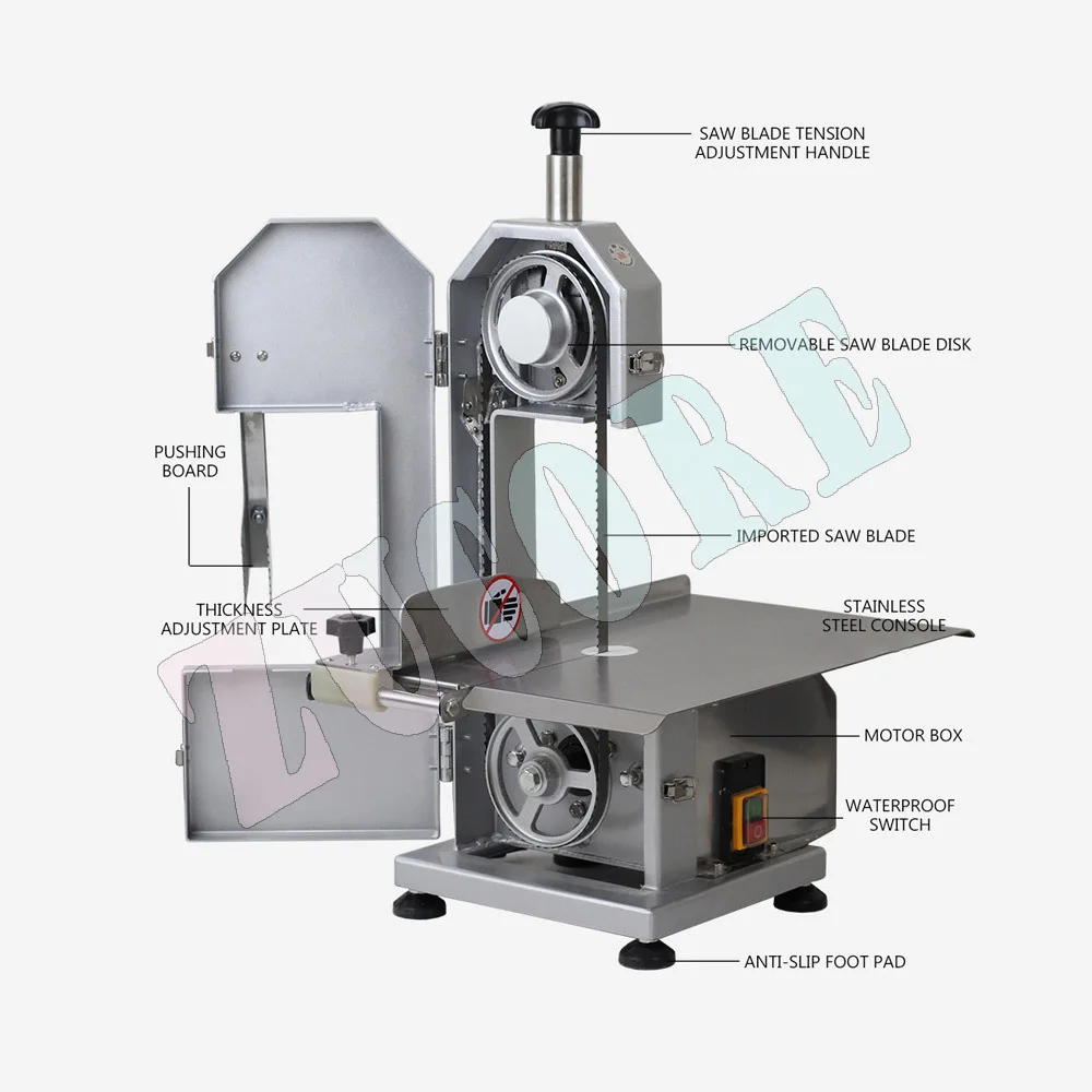 

Electric Bone Saw Cutting Machine Food Processor Commercial Desktop Electric Bone Saw Cutter Bone Cutter Small Bone With 2 Saws