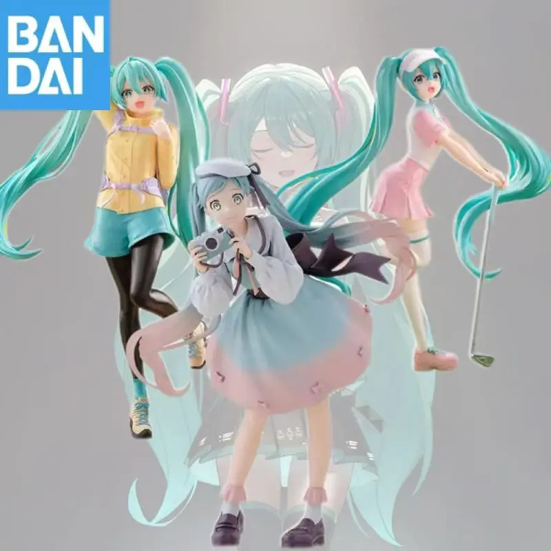 本物のバンダイナムコバンプレストボーカロイド歌手初音ミクホリデーメモリーズゴルフ版-20-センチメートルコレクション模型玩具フィギュアギフト