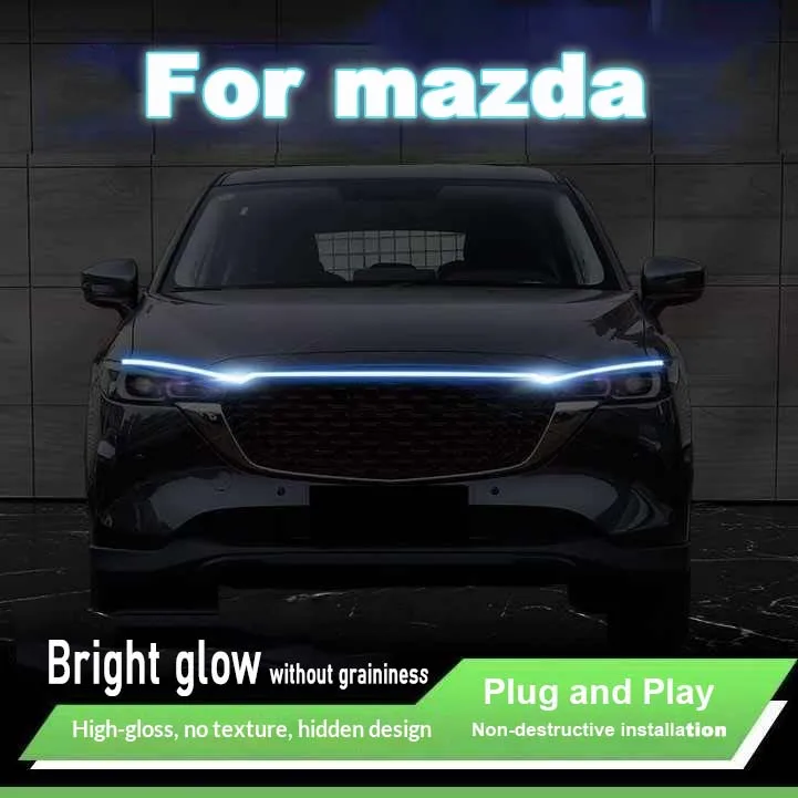 For Mazda 2 Demio CX-3 CX-30 CX-5 CX-9 Newly upgrade LED Daytime Running Light Scan Starting Car Hood DRL Guide Decorative 12V
