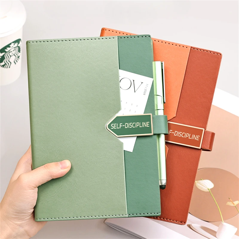 

Vintage A5 213*145 Leather Notebook Business Notepad with High-grade Creative Hand Leather 224 Pages Student School Stationery