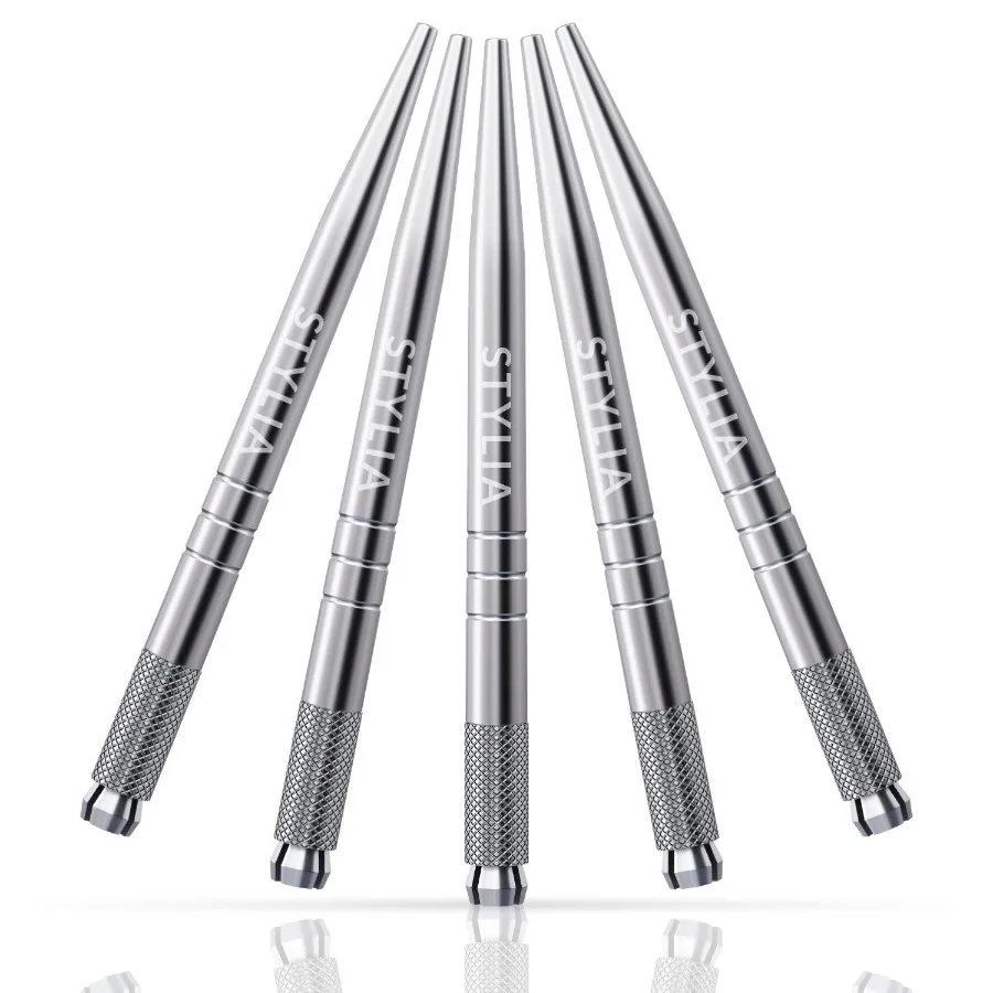 

Microblading Supplies 5 Piece Disposable Pens Kit Lightweight Aluminum Handles For Permanent Makeup Eyebrow Tattoo Professional