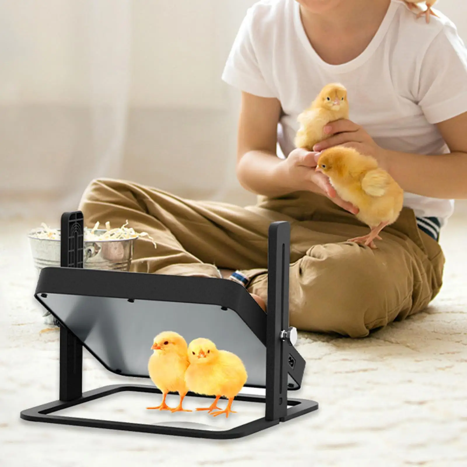 Electric Chick Brooder Heating Plate Adjustable Height Chick Cage Heater Chicken Warmer for Hen Ducklings Supplies  EU Plug