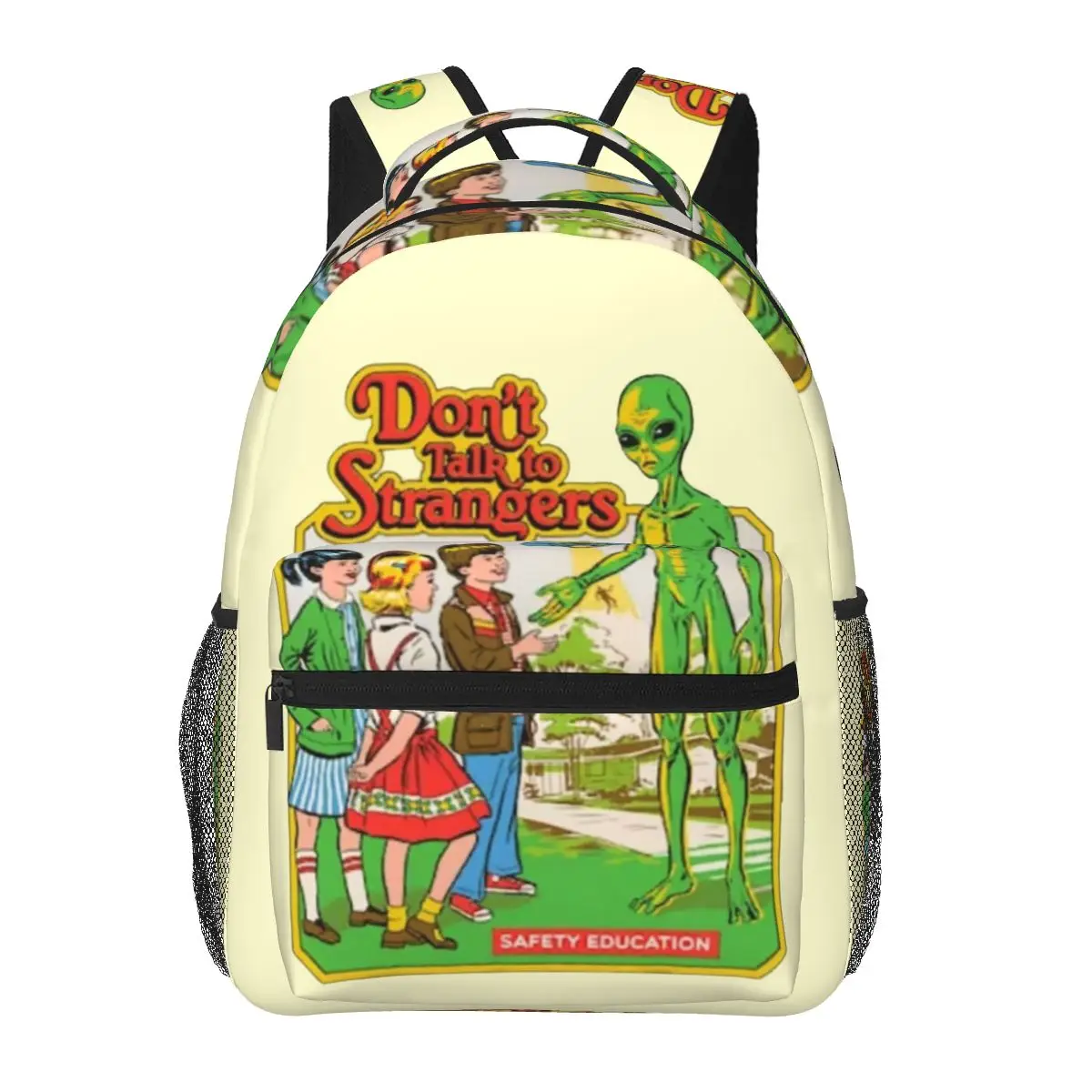Resident Alien Don't Talk To Strange Aliens Backpacks Boys Girls Bookbag Children School Bags Cartoon Rucksack Shoulder Bag