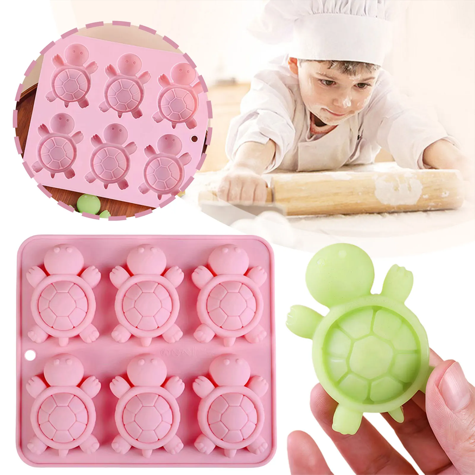 Turtles Ice Tray 3D Tortoises Sea Turtles Silicone Mold For DIY Ice Cubes Hand-Made Kitchen Baking Supplies For Kids' Activities