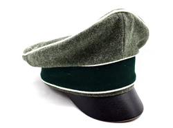 Reenactment German WH  Crusher Field Visor Cap Green Hat Wall