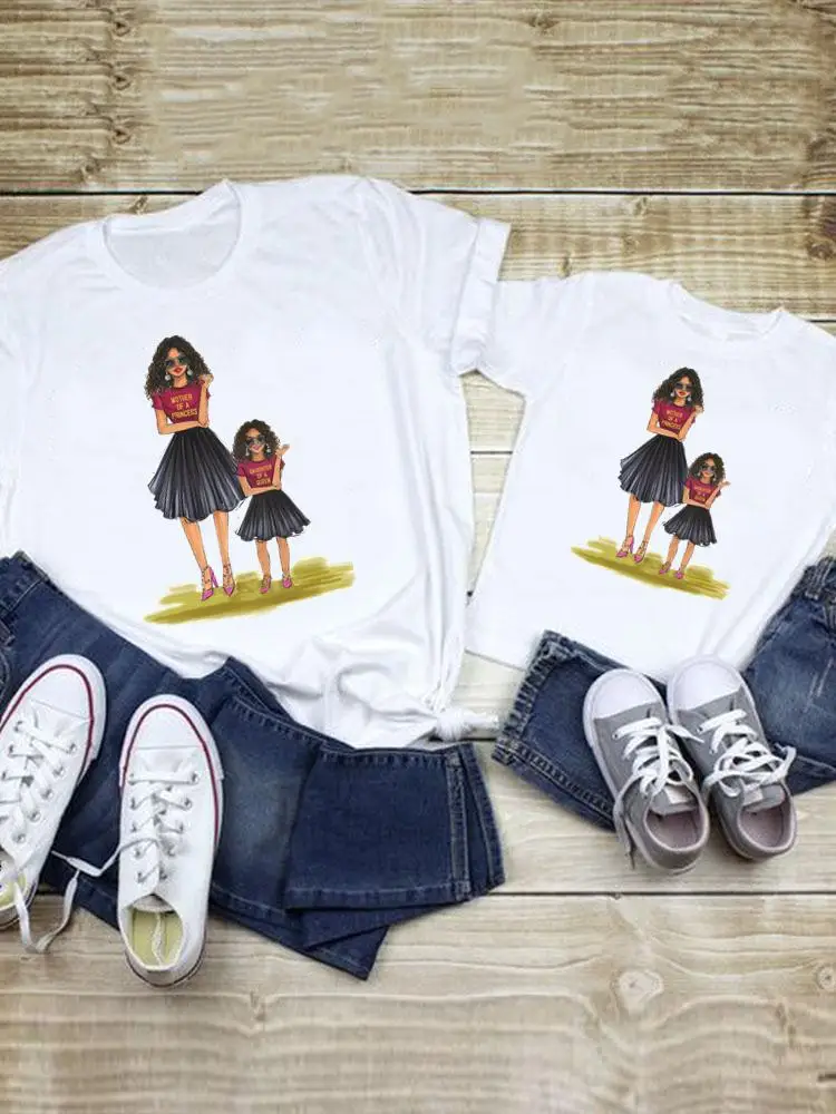 

Women Love Kid Child Daughter Girl Lovely Summer Family Matching Outfits Mom Mama Mother Tshirt Tee T-shirt Clothes Clothing