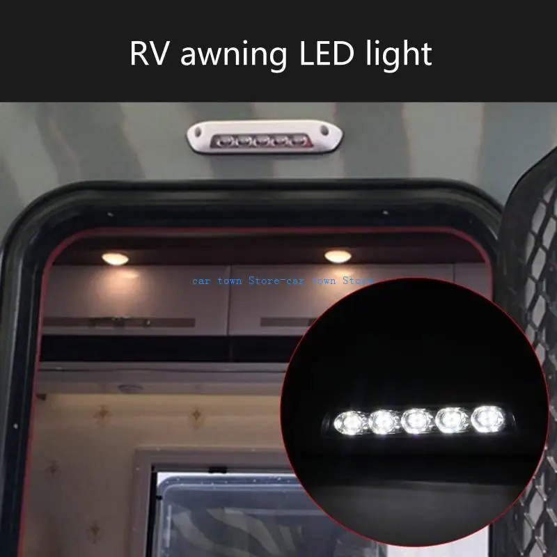 RXJE مقاوم للماء RV LED المظلة الشرفة ضوء الشرفة الخارجي مصباح الشريط الداخلي العالمي لقوارب القوارب قافلة منخفضة الطاقة 12V/24V