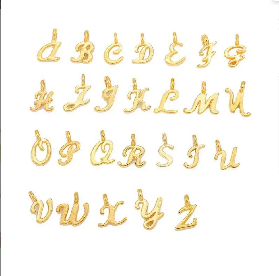 

10sets(260pcs) Stainless Steel Jewelry 26 Letter Charms Alphabet Charm Pendants for Bracelet Necklace Crafts Making F0153