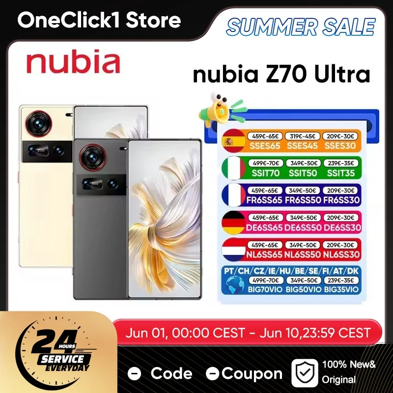nubia Z70 Ultra 5G Global Smartphone versión Snapdragon 8 Elite '144Hz pantalla OLED mAh batería 64MP cámara Android 15