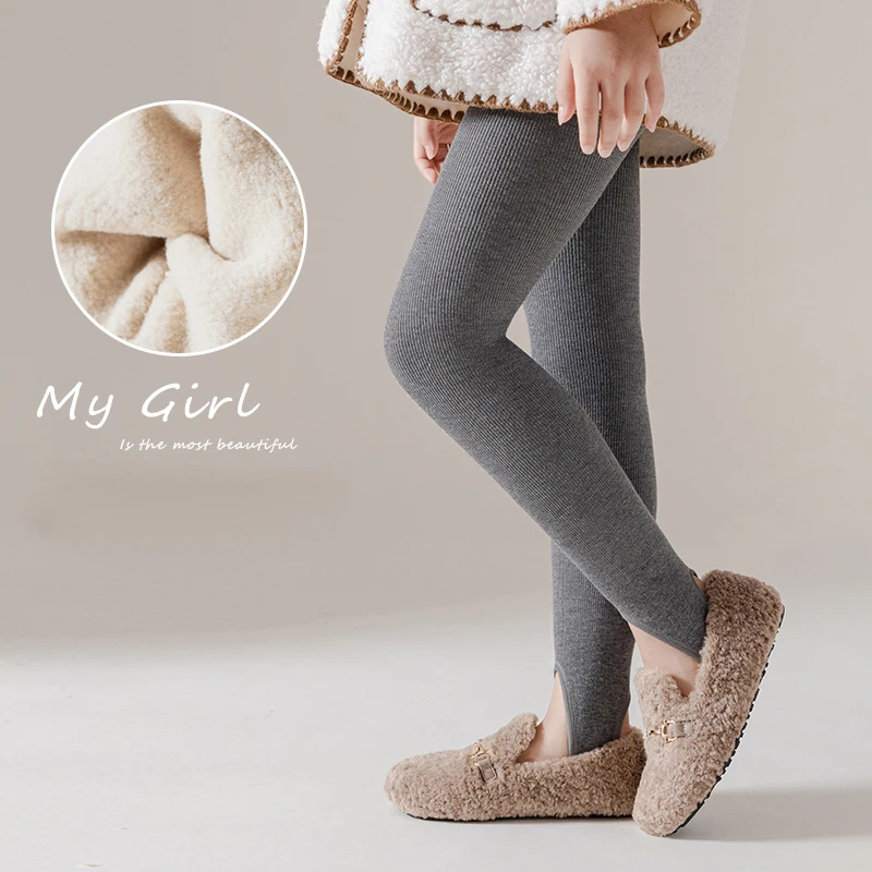 Girl winter plus velvet thick warmth cotton pantyhose Extra thick child leggings pants baby kids dancing Fleece Lining stockings