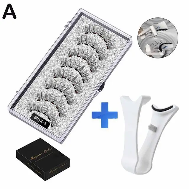 3D Natürliche Magnetische Wimpern, Mit 5 Magnetische Wimpern Versand Box Wimpern Handgemachte Falsche Geschenk Wiederverwendbare Unterstützung Drop Magne T6N2