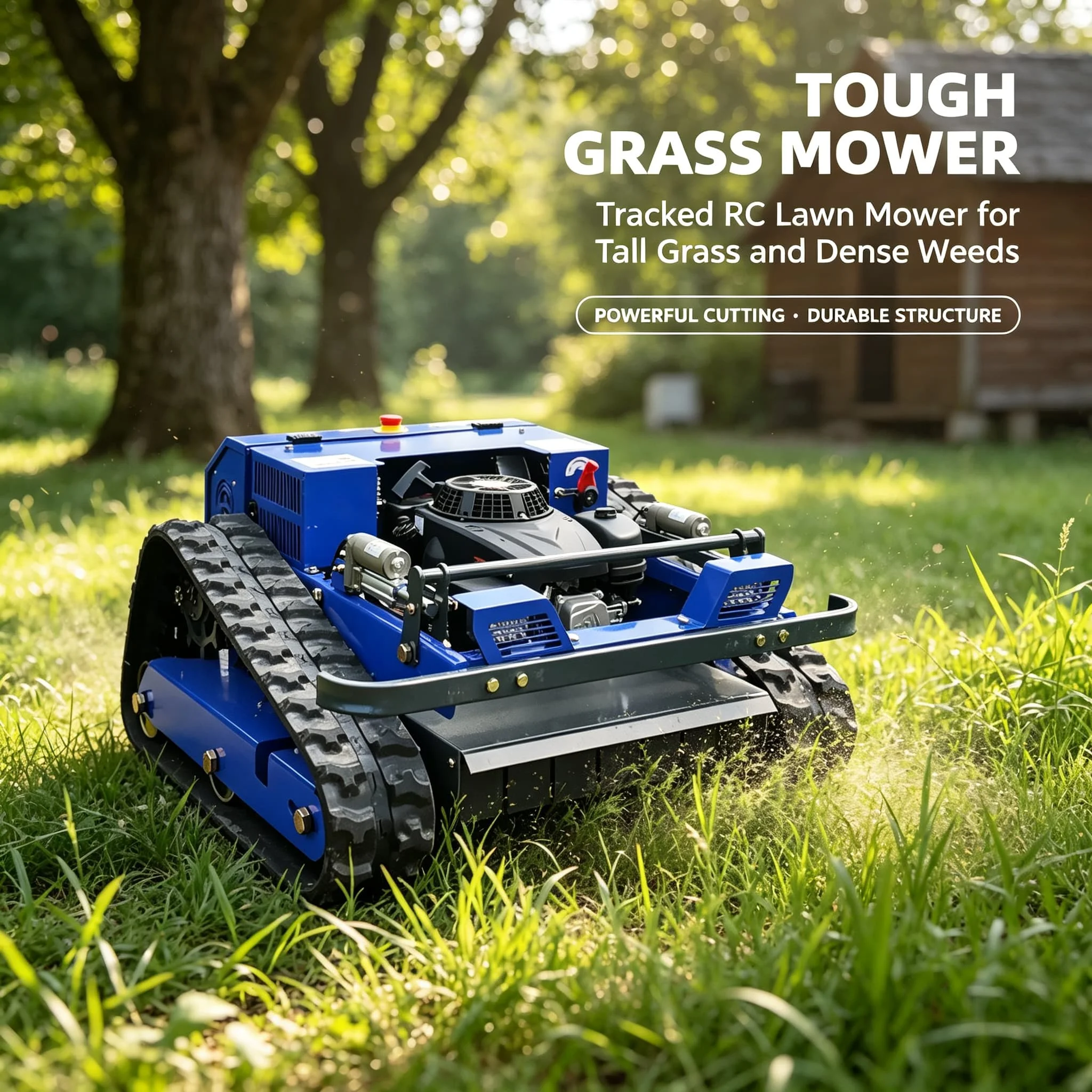 Customized mountain ranch radio control robot grass flail lawn mower, self-propelled lawn mower with low daily maintenance cost