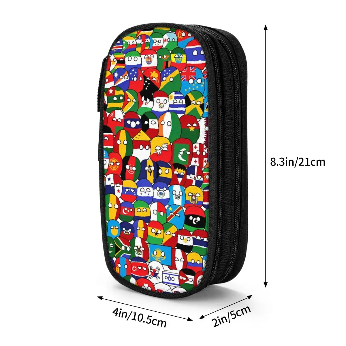 Countryball Cartoon Pencil Case Countries Earth Cute Pencil Box Pen for Student Large Storage Bag Students School Stationery