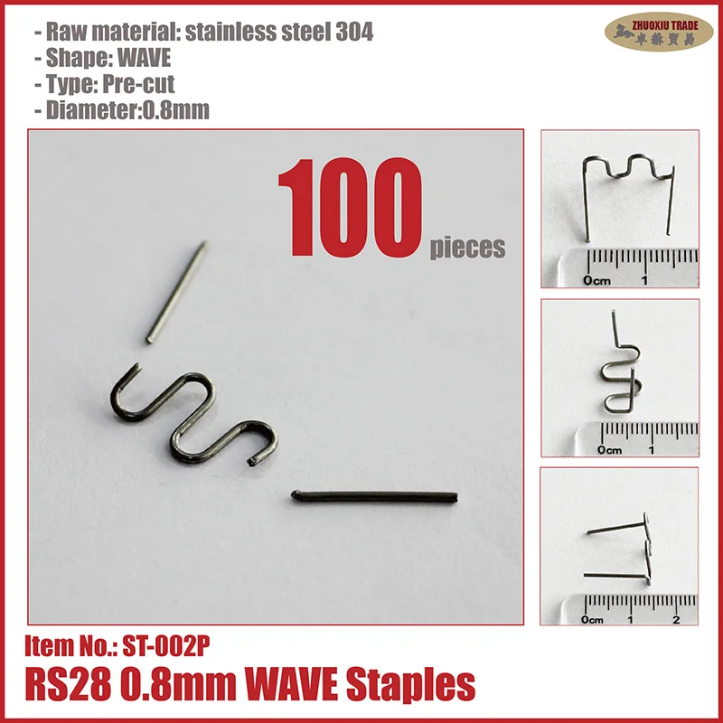 Hot Stapler Staples Pre-cut Snap Off 0.6mm 0.8mm Stainless Steel Car Bumper Welding Repair